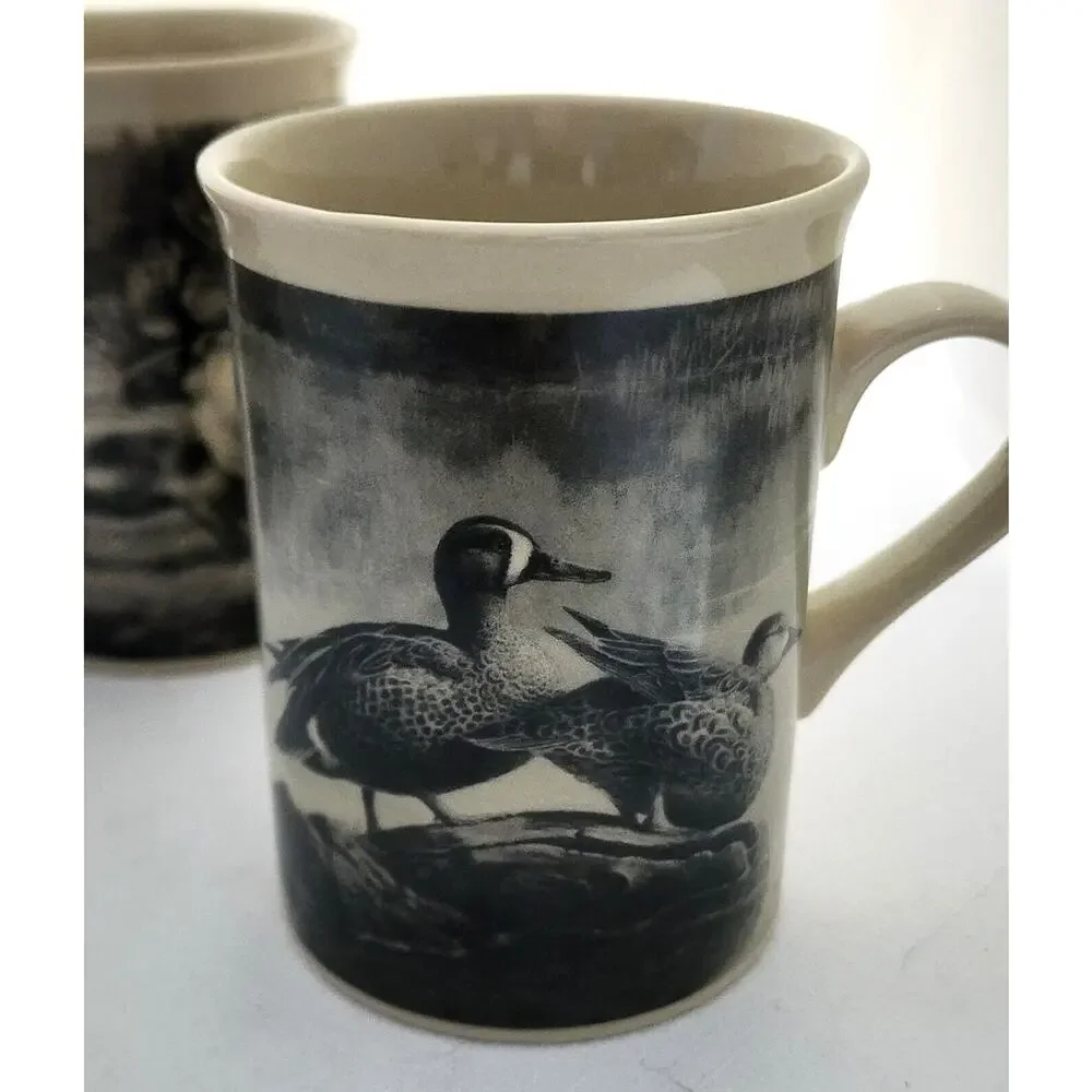Cups/Mugs-Field & Stream-Vintage Look-Deer-Elk-Mallard-Wood Duck-8 oz-Set of 4 - Picture 2 of 16